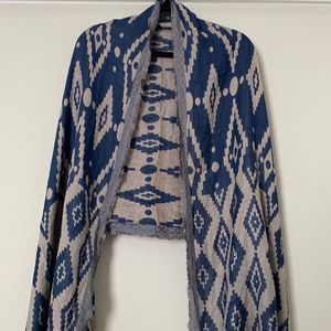 Charming CHARLIE Ikat Pashmina Scarf Shawl - Blue